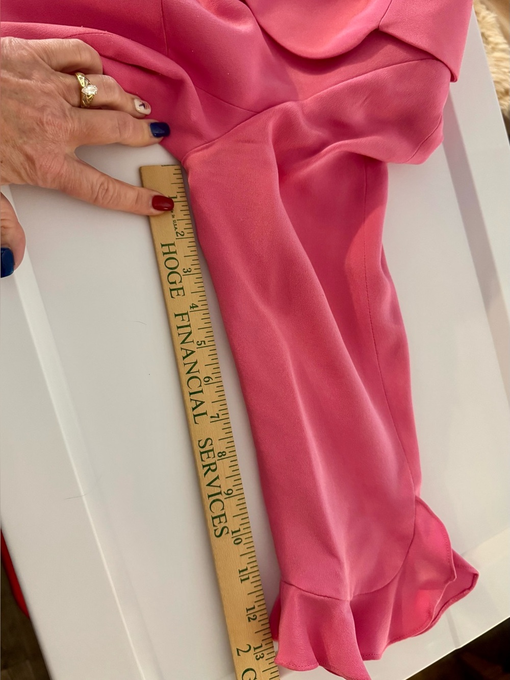 Vintage Maggy London Vibrant Pink Two-Piece Silk Skirt Suit Set Size 12 - Picture 8 of 10
